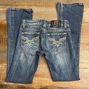 Studio 5 Women’s rhinestone bling bootcut jeans